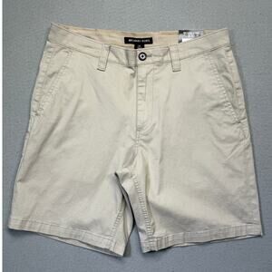 Michael Kors Men's Signature Stretch-Cotton Shorts - Dune 30 $90